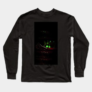 Digital collage and special processing. Bizarre. Mouth, teeth and fleshy parts. Dark, green and purple. Long Sleeve T-Shirt